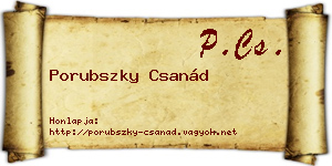 Porubszky Csanád névjegykártya
